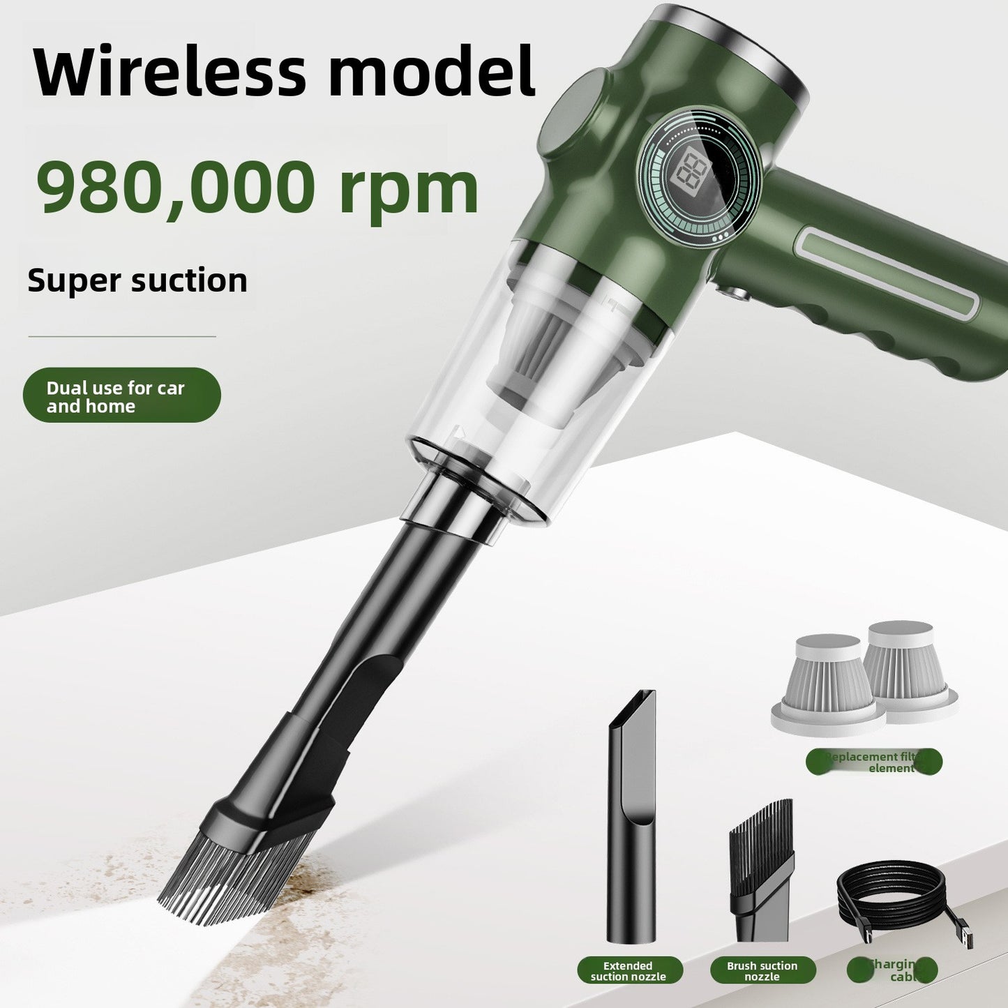 Wireless Car Vacuum Cleaner Portable Handheld Dust Blower